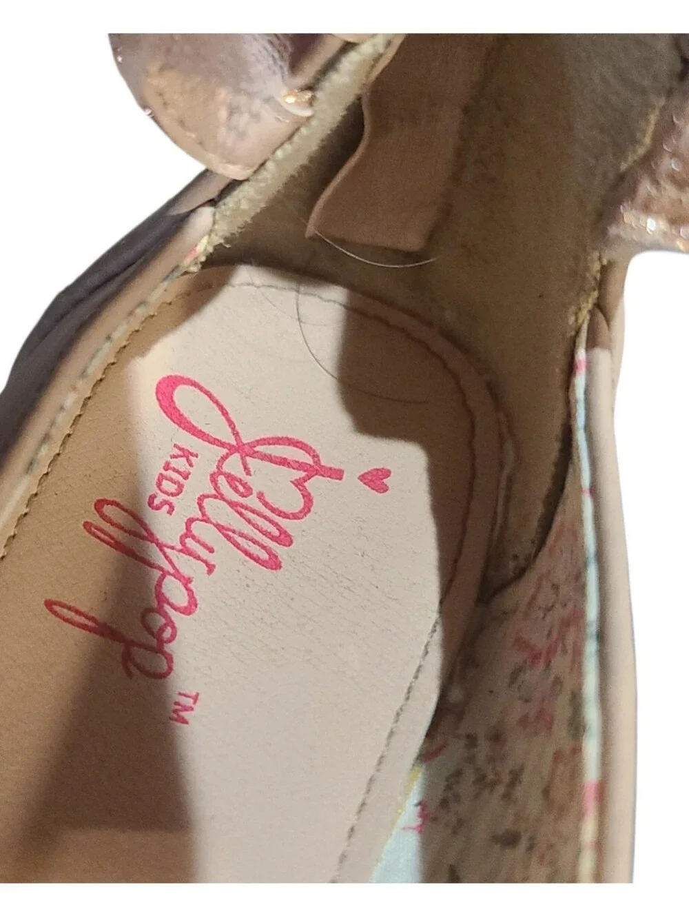 Jellypop Blush Pink Bow Ballet Flats with Braided Ankle Straps Girls Size 1